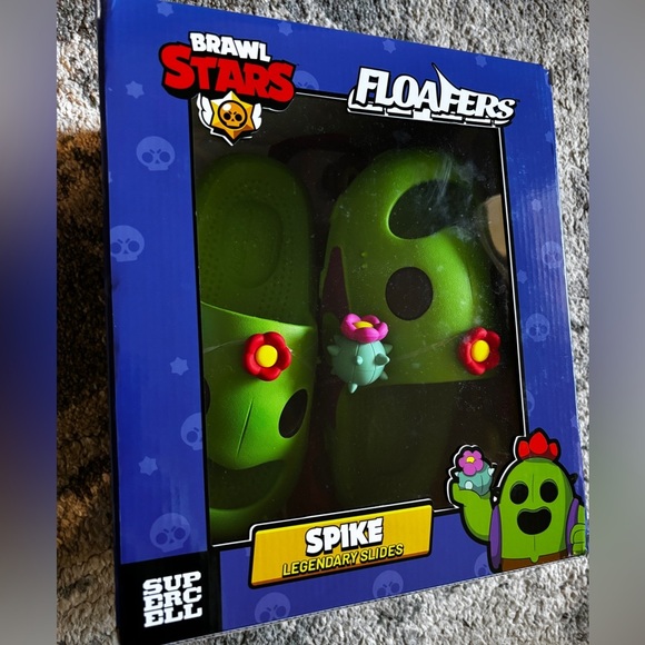 Floafers Slides of Spike from Brawl Stars, Green Character Shoes 9 W / 7 M - Picture 9 of 12